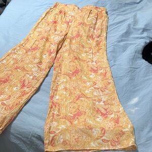 Wonderly Pink and Orange Patterned Pants size Large